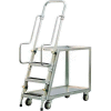 New Age 50060 Aluminum Step Ladder, Stock Picker Cart 2 Tray Shelves