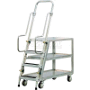New Age 50061 Aluminum Step Ladder, Stock Picker Cart 3 Tray Shelves