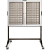 Aluminum Key & Credit Card Cabinet Mobile Stand, 140 Pockets, 46"Wx3-1/4"Dx35"H