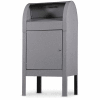 Steel Curbside Collection Box, 22-1/2"W x 22-1/2"D x 48"H, White Powder Coating