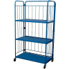 Steel Folding Roller Container Shelf Truck ROL-1834-3 3 Shelves 34x18x59