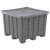 Rotational Molding Plastic Gaylord Pallet Container With Lid 02-307220 - 50x50x36-1/2, Natural