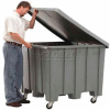 Rotational Molding Plastic Gaylord Pallet Container w/Lid, Casters 02-307220 - 50x50x36-1/2, Natural