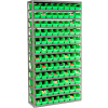 Global Industrial Steel Shelving With 144 4"H Plastic Shelf Bins Green, 36x12x72-13 Shelves