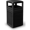 PolyTec&#153;  Square Waste Container with Dome Lid, Black, 42-Gallon