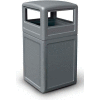 PolyTec Square Waste Container with Dome Lid, Gray, 42-Gallon