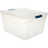 United Solutions Cleverstore Clear Latching Storage Tote w/Lid 71 Quart 23-1/2 x 18-5/8 x 12-1/4 - Pkg Qty 4