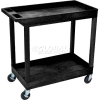 Luxor Plastic Utility Cart w/2 Shelves, 400 lb. Capacity, 35-1/4"L x 18"W x 36-1/4"H, Black
