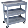 Luxor® E-Series Plastic Utility Tub Cart, 3 Shelf, 35-1/4"Lx18"Wx36-1/4"H, Gray