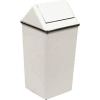Witt Steel Square Swing Top Trash Can, 21 Gallon, White