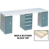 Global Industrial 96 x 30 Extra Long Production Workbench - Maple Block Square Edge - Gray