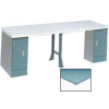 Global Industrial 96"W x 30"D Extra Long Production Workbench - Steel Square Edge - Gray
