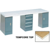 96"W x 30"D Extra Long Production Workbench - Shop Top Square Edge - Gray