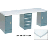 96"W x 30"D Extra Long Production Workbench - Plastic Laminate Square Edge - Gray