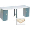 Global Industrial 96 x 30 Extra Long Production Workbench - Maple Block Square Edge - Gray