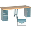 Global Industrial 96"W x 30"D Extra Long Production Workbench - Steel Square Edge - Gray