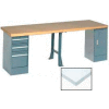 Global Industrial 96 x 30 Extra Long Production Workbench - Plastic Laminate Square Edge Gray