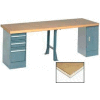 Global Industrial 96"W x 30"D Extra Long Production Workbench - Shop Top Square Edge - Gray