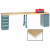Global Industrial 96"W x 30"D Extra Long Production Workbench - Shop Top Square Edge - Gray