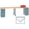 Global Industrial 96 x 30 Extra Long Production Workbench - Plastic Laminate Square Edge Gray