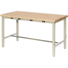 Global Industrial 96 x 30 Adjustable Height Workbench - Power Apron - Birch Square Edge - Tan