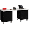 Global Industrial 72 x 30 Plastic Safety Edge Mobile Pedestal Workbench Black