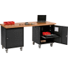 Global Industrial Mobile Pedestal Computer Workbench, Shop Top Safety Edge, 72"W X 30"D, Black