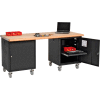 Global Industrial 72 x 30 Maple Safety Edge Mobile Pedestal Workbench Black