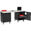 Global Industrial 72 x 30 ESD Safety Edge Mobile Pedestal Workbench Black