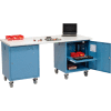Global Industrial 72 x 30 ESD Safety Edge Mobile Pedestal Workbench Blue