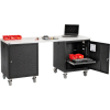 Global Industrial 72 x 24 Plastic Square Edge Mobile Pedestal Workbench Black
