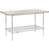 Global Industrial Workbench w/ 16 Ga 304 SS Top & Undershelf, 60"W x 30"D, Silver