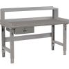 Global Industrial™ Workbench w/ Steel Square Edge Top & Riser, 60"W x 36"D, Gray