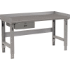 Global Industrial Workbench w/ Steel Square Edge Top & Drawer, 48"W x 30"D, Gray