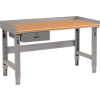 Global Industrial Workbench w/ Shop Top Safety Edge, 72"W x 36"D, Gray