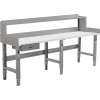 Global Industrial 96 x 30 Adj Height Workbench w/Drawer & Riser, Laminate Square Top - Gray