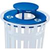 Global Industrial Rain Bonnet Lid - 36 Gallon Blue w/ Recycle Logos