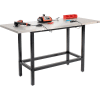 Global Industrial Standing Height Workbench w/ SS Square Edge Top, 72"W x 30"D, Black