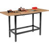 Global Industrial Standing Height Workbench w/ Shop Top Square Edge, 72"W x 30"D, Black