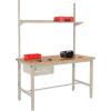 Global Industrial 60x30 Production Workbench Shop Top Square Edge - Drawer, Upright & Shelf TN