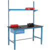 Global Industrial™ 60x30 Production Workbench Phenolic Safety Edge Drawer, Upright & Shelf BL