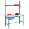 Global Industrial™ 60x30 Production Workbench Laminate Safety Edge, Drawer, Upright & Shelf BL