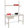 Global Industrial 60x36 Production Workbench Laminate Safety Edge, Drawer, Upright & Shelf TN
