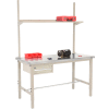 Global Industrial 60x30 Production Workbench Stainless Steel - Drawer, Upright & Shelf - TN
