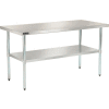 Global Industrial Workbench w/ 18 Ga 430 Series SS Top & Undershelf, 36"W x 24"D
