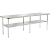 Global Industrial Workbench w/ 18 Ga 430 Series SS Top & Galvanized Shelf, 96"W x 30"D