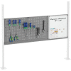 Panel Kit for 60"W Workbench with 18"W Whiteboard and 36"W Pegboard, Mounting Rail - Gray