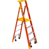 Werner 4' Type 1A Fiberglass Podium Ladder W/ Casters 300 lb. Cap - PD6204-4C