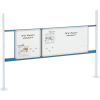 Global Industrial Panel Kit for 72"W Workbench - 18"W and 36"W Whiteboard, Mounting Rail Blue