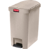 Rubbermaid® Slim Jim® 1883457 Plastic Step On Container, End Step 8 Gallon - Beige